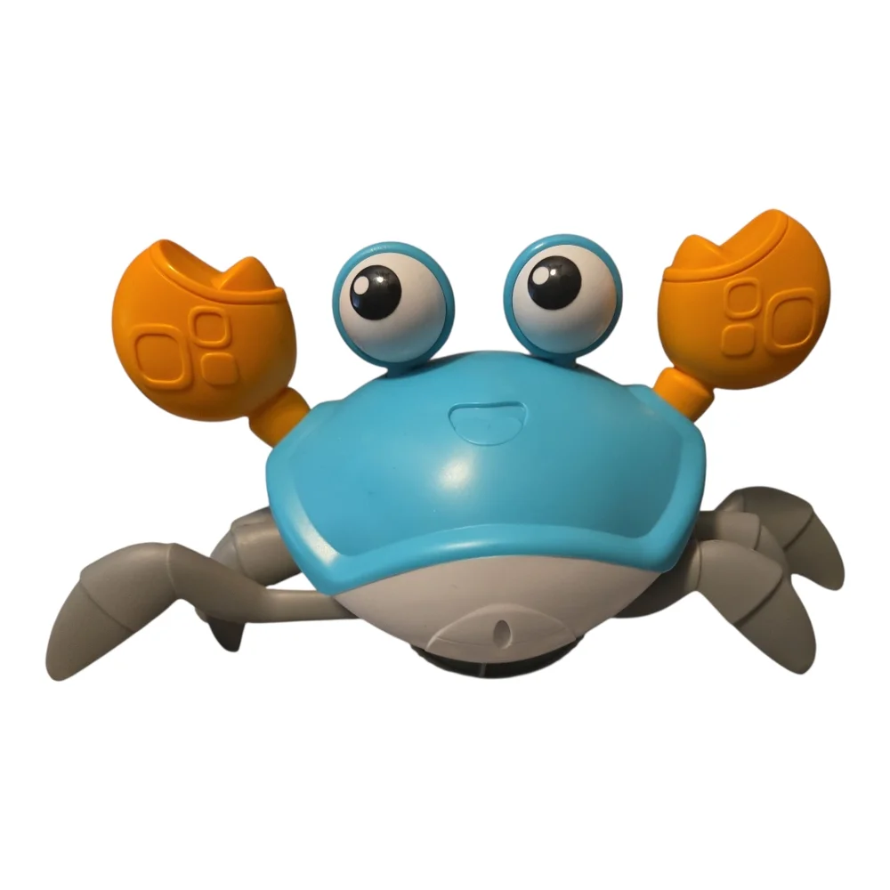 Blue and Orange Learning Crab Toy with Googly Eyes
